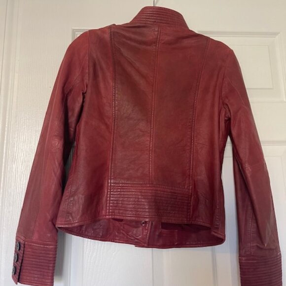 Lucky Brand Red Lamb Leather Jacket – Women’s S - Picture 3 of 8